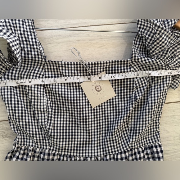 NWT J Gee Dress Women S Black White Check Peasant - Picture 13 of 15